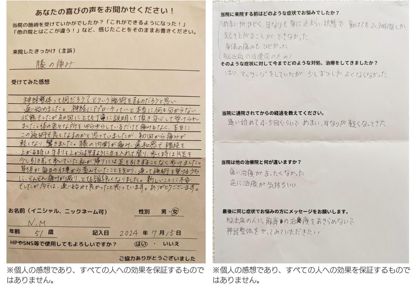 患者さんの感想文